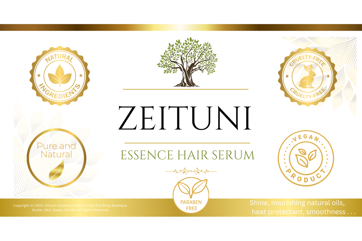 Zeituni Hair Essence Oil (8oz.) & Essence Hair Serum (2oz.) - Large Combination Pack