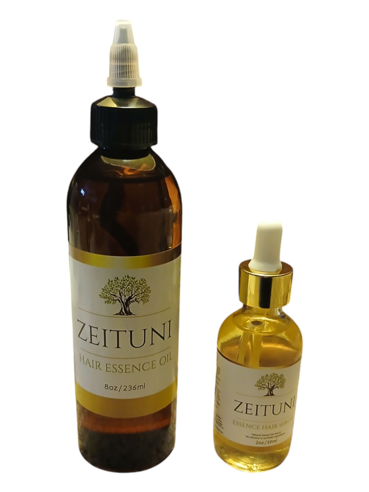 Zeituni Hair Essence Oil (8oz.) & Essence Hair Serum (2oz.) - Large Combination Pack